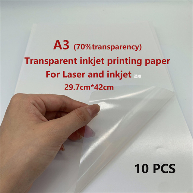 10 Sheets A3 Waterproof printing paper transparent printing paper